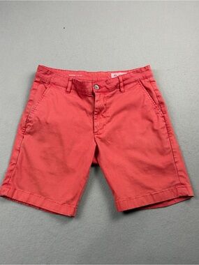 Adriano Goldschmeid Wanderer Slim Fit Coral Flat Front Chino Shorts Sz 30